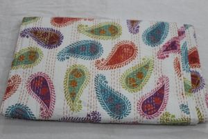 Throw Handmade Kantha <b>King</b> <b>Size</b> Reversible Bedding Bedspread Decorative <b>Blanket</b> Indian Patchwork Quilt - Product Image 4