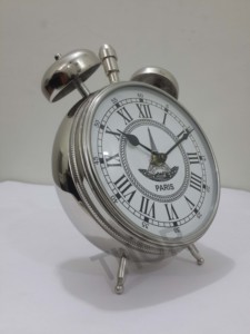 Horloge de Table en argent, ajustable, avec alarme de réveil, finition argentée, pour le bureau, la maison, le salon, décoration de la maison - Product Image 5