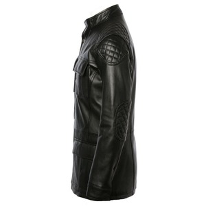 Veste universitaire Letterman en cuir véritable personnalisée pour hommes veste de moto d'hiver avec logo à l'avant pour hommes femmes vente en gros - Product Image 2