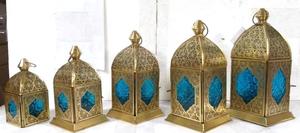 Moroccan Hexagonal Decorative Lantern Candle Holder Antique Gold Wedding Metal Lantern - Product Image 2