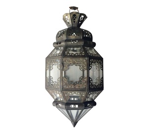 Lanterne marocaine en métal et en verre clair, nouvelle forme octogonale faite à la main, pour la décoration de la maison, de meilleure qualité, - Product Image 1