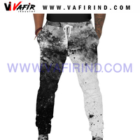 Pantalon de jogging décontracté pour homme en coton et polyester, taille haute avec cordon de serrage, grande taille, imprimé et brodé, écologique
