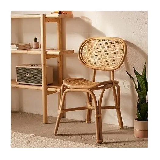 Tecido cadeira de vime do rattan cadeiras de jantar de bambu Natural