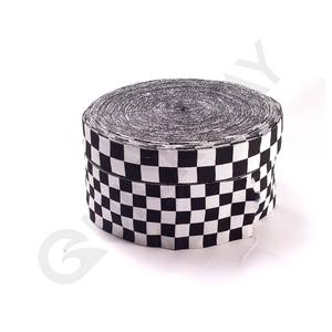 Cinta de grogrén negra, estampada a cuadros, Blanca - Product Image 4