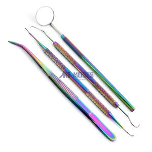 Rainbow Color Dental Tarter Scraper and Remover 4Pcs Set Dental Hygiene - Product Image 2