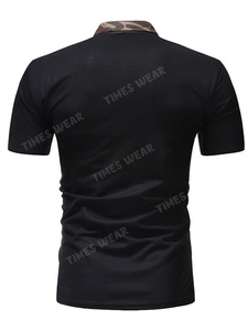 Camiseta hecha a medida para hombre, camiseta antiarrugas de alta calidad, ajustada, 100% algodón, jersey de secado rápido, manga corta, solapa con estampado sólido - Product Image 4