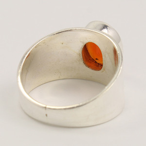 แหวนหินเหลี่ยมเพชรพลอยรูปไข่คาร์เนเลี่ยนสีแดงส้มส้มส้ม925ทรงรีสำหรับทุกขนาด - Product Image 5