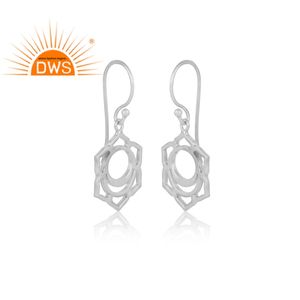 New Rhodium Plated 925 Plain Silver <b>Jewelry</b> Spiritual <b>Chakra</b> Earring <b>Jewelry</b> Manufacturer - Product Image 2