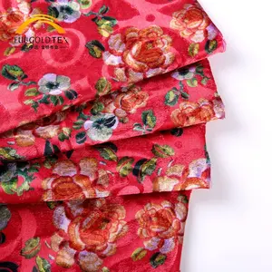 HEJIN Tissus d'impression personnalisés de haute qualité en feuille de tricot Tissu de canapé en velours jacquard pour vêtements, vêtements, robes pour femmes
