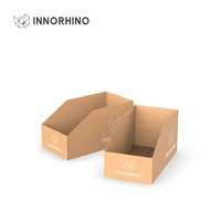 Caja de exhibición PDQ de cartón corrugado de papel kraft hecha a mano, lista para venta minorista en tiendas, con grabado en relieve, para alimentos para bebés, chicle y sushi