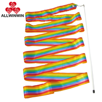 ALLWINWIN RGR07 Ruban de gymnastique rythmique - Ruban horizontal arc-en-ciel 4/5/6m Danse