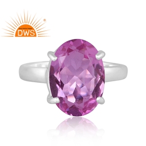 Kunzite เครื่องประดับควอตซ์แหวนวางซ้อนกันได้สำหรับเครื่องประดับเงินแท้ - Product Image 2