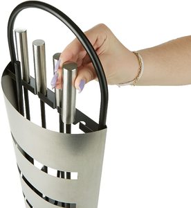 Iron Made Fireplace Set for Home Decorations Shovel Brush Poker Stand in Iron Metal Black <b>Fire</b> Set Accessories - Product Image 4