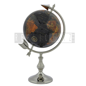 Globe terrestre décoratif traditionnel rotatif avec support en métal, globe terrestre éducatif en plastique pour bureau |   Décoration de table - Product Image 1