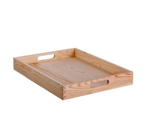 Plateau de nourriture en bois de conception classique avec poignées en fer plateau de service à Dessert de taille personnalisée de la plus grande qualité en Inde - Product Image 4