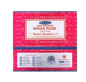 थोक सत्य नाग चंपा भारतीय गुलाब अगरबत्ती के पैक 12 बक्से 15gm प्रत्येक (180gm) घर खुशबू पूजा आध्यात्मिक