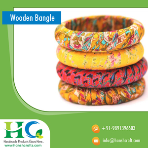 Bracelet de mode en résine en bois coloré fait à la main en Inde - Product Image 2