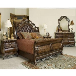 เฟอร์นิเจอร์ห้องนอนไม้สไตล์โบราณที่ทันสมัยชุดเฟอร์นิเจอร์ห้องนอนหลักไม้สักไม้แกะสลักสีน้ำตาลคลาสสิกผลิตภัณฑ์ชั้นนำของห้องนอน - Product Image 1