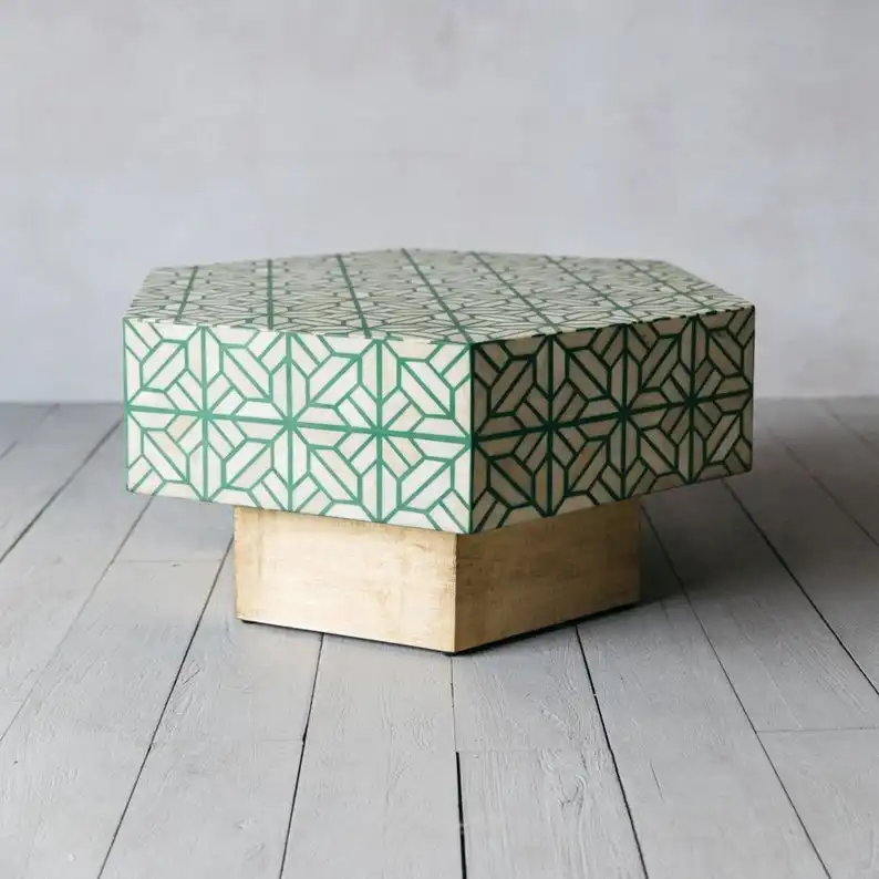 HOME DECORATIVE BONE INLAY TABLE FOR LIVING ROOM WITH GREEN COLOR AT VERY CHEAP PRICE FROM INDIA