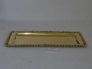 Premium Vantage Modern Luxury New Designer Fancy <b>Rectangle</b> Brass Tray Designer Border <b>Mirror</b> Polish High Quality Serving Tray - Product Image 4