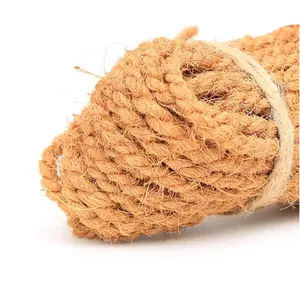 Natural brown coconut coir rope wholesale best quality coco fiber handmade strong and durable