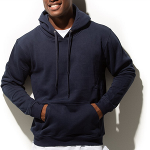 Sweat à capuche 100% coton pour hommes de qualité supérieure avec motif imprimé de poches pour le sport d'automne - Product Image 1