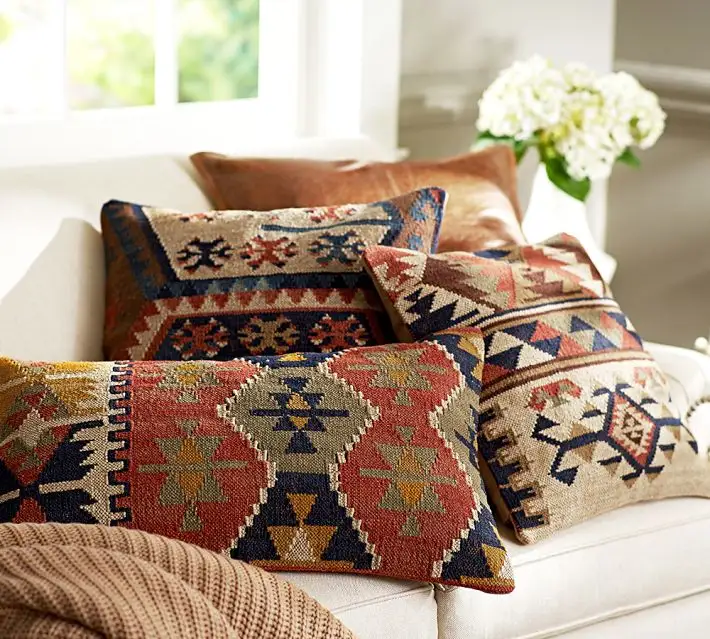 Sıcak satış yün kilim Mix tasarımlar yastık ve yastık kapakları halı minder kanepe yastığı yastıklar fabrika fiyat