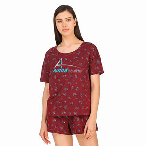 Ensemble d'été pour femmes, T-Shirts respirants à col rond, décontractés, vêtements de maison - Product Image 1