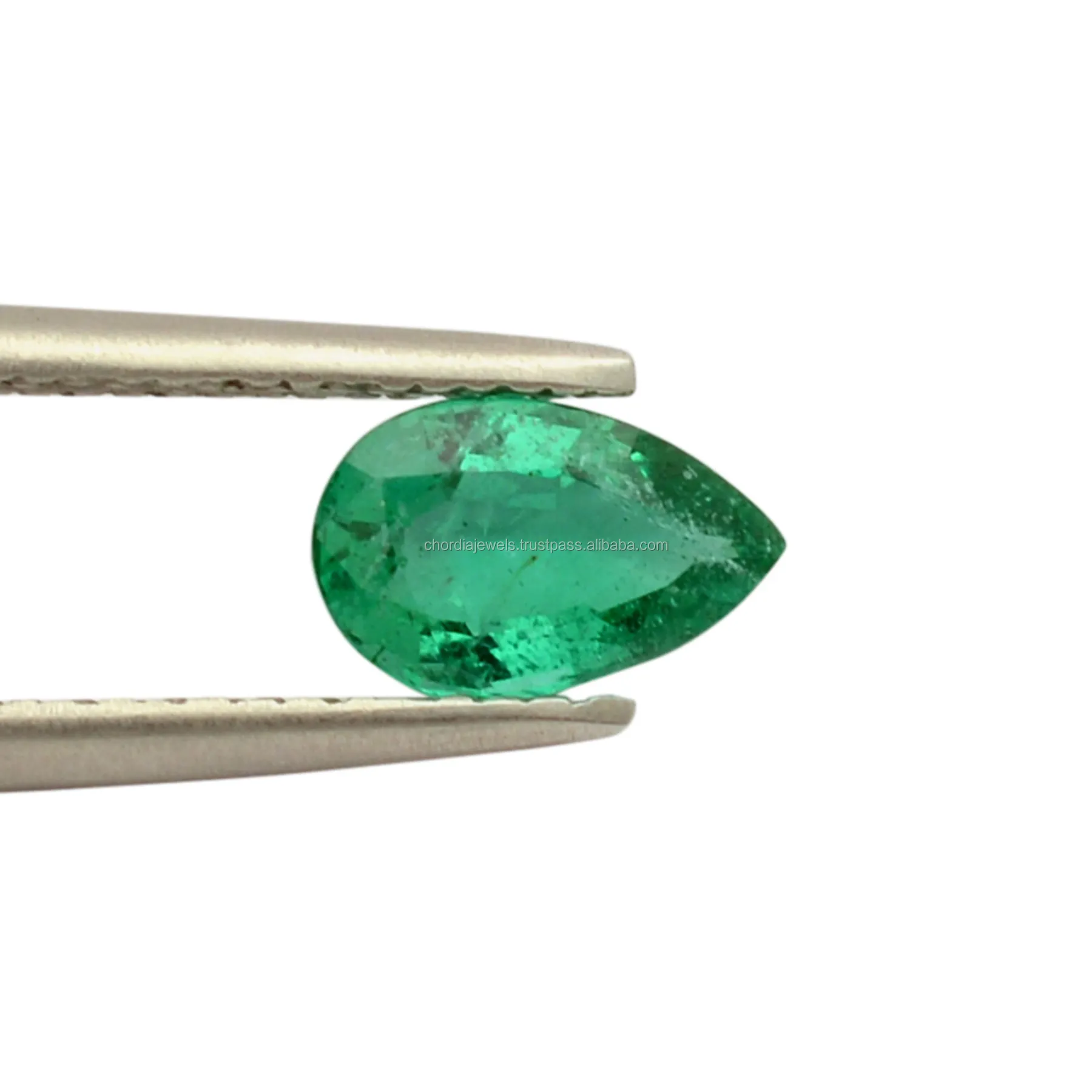 1.62 cts Natural Zambiana Emerald Gemstone Atacado Fornecedor Esmeralda Par 8x5mm Pear Cut Facetada Gemstone Solto Fabricante