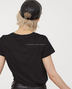 T-shirt court en coton premium pour femme OEM, coupe ajustée, idéal pour l'été, fabrication en usine, marque privée - Product Image 3