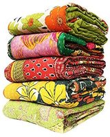 Couvre-lit Kantha imprimé fait main de qualité supérieure 2023, style simple et moderne, vintage, cousu main, en coton indien, écologique