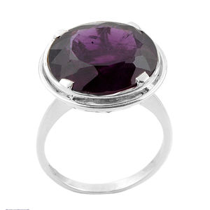 La plus récente bague améthyste en argent sterling 925 du designer fait à la main avec un design de pierres précieuses simples classiques pour les fêtes - Product Image 1