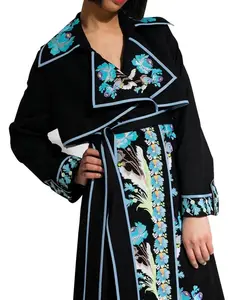 2020 стильное украинское платье с разрезом спереди, длинным рукавом-фонариком и цветочной вышивкой, рабочее украинское платье до щиколотки