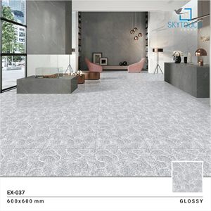 Carreaux et marbres émaillés Carreaux de sol en porcelaine Carreaux de Offre Spéciale gris poli à haute brillance 600x600mm 600X1200mm - Product Image 2