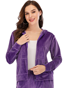 Hot Sale Custom Two Piece Set Tracksuit <b>Women</b> Crop Zip Hoodie <b>Joggers</b> Sweat Suits Velour 2 piece Sets Sweatsuit Tracksuit - Product Image 4
