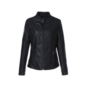 Chaquetas universitarias de cuero de PU con estilo para mujer, ropa de calle de gran venta de excelente calidad para cuello alto de invierno - Product Image 1