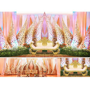 South Indian Wedding Lotus Shape Backdrop Designer Fiber Backdrop Wedding <b>Prop</b> Indian Wedding <b>Stage</b> Fiber Backdrop - Product Image 1