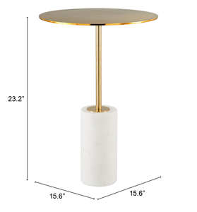 Modern <b>White</b> Marble Frame Golden Color Metal Round Top <b>Table</b> for Dining in Home or Metal side <b>table</b> - Product Image 1