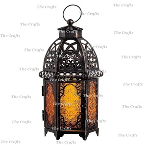 Advantageous Design <b>Moroccan</b> <b>Lantern</b> Handmade Iron And Glass Hanging <b>Lantern</b> For Outdoor And Indoor Use - Product Image 2