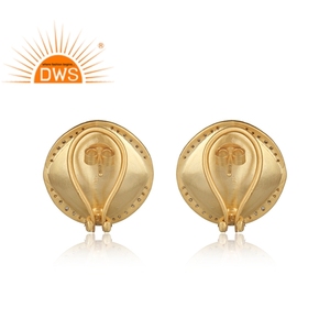 Pendientes de piedras preciosas de labradorita, venta al por mayor, Plata de Ley chapada en oro amarillo de 14K, de tuerca pendientes hechos a mano, joyería, Colección clásica - Product Image 3