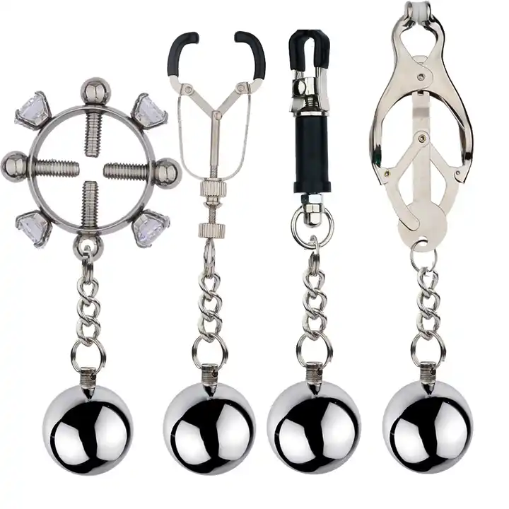 morsetti per capezzoli all'ingrosso in acciaio inox pinze per capezzoli  stimolazione sexy decorazione catena sm bondage sex toy per maschio  femmina