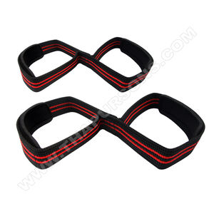 Venta al por mayor OEM logotipo personalizado gimnasio correa de muñeca Figura 8 levantamiento de pesas correas de levantamiento de pesas - Product Image 3