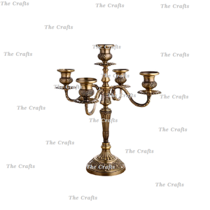 Metal <b>Gold</b> Color <b>Candelabra</b> Handmade Customized Size And Shape <b>Candelabra</b> For Events Party Usage - Product Image 4