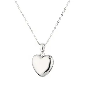 Sterling Silver Jewelry Heart Locket Pendant Necklace 925 Silver Photo Locket Necklace Engravable Blanks Pendant for Women