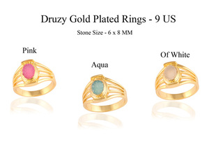 Nouvelle arrivée 6x8mm ovale rose sucre druzy vermeil plaqué or zeva bijoux fournisseur bagues à la main vêtements pour hommes 9 US anneau bijoux - Product Image 2