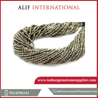 Perles Rondelles Facettées en Pyrite Naturelle Alif International de Haute Qualité pour la Fabrication de Bijoux en Pierre Dorée – Vente en Gros par Exportateur Indien