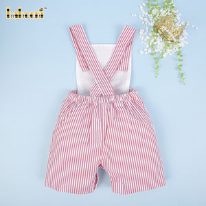 Seersucker-pantalones cortos para niño, rayas rojas, BB2268 - Product Image 5