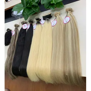 Оптовая продажа накладные волосы блондики, модный дизайн лента для наращивания волос Skin человеческих волос девственницы с кутикулой в одном направлении