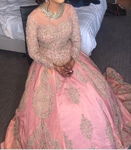 2019 vestido de novia bordado Zardozi pesado hasta el suelo hinchado ropa india y paquistaní - Product Image 2
