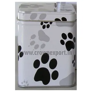 Siyah ve beyaz renk teneke pet urns Paw baskı uzun urns paw mark pet kremasyon urn köpek ve kedi için külleri en listelenen tedarikçisi